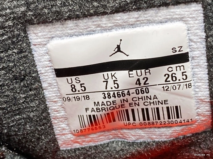 384664-060 BLACK OG JORDAN 2019 AIR 6 INFRARED RETRO 1121